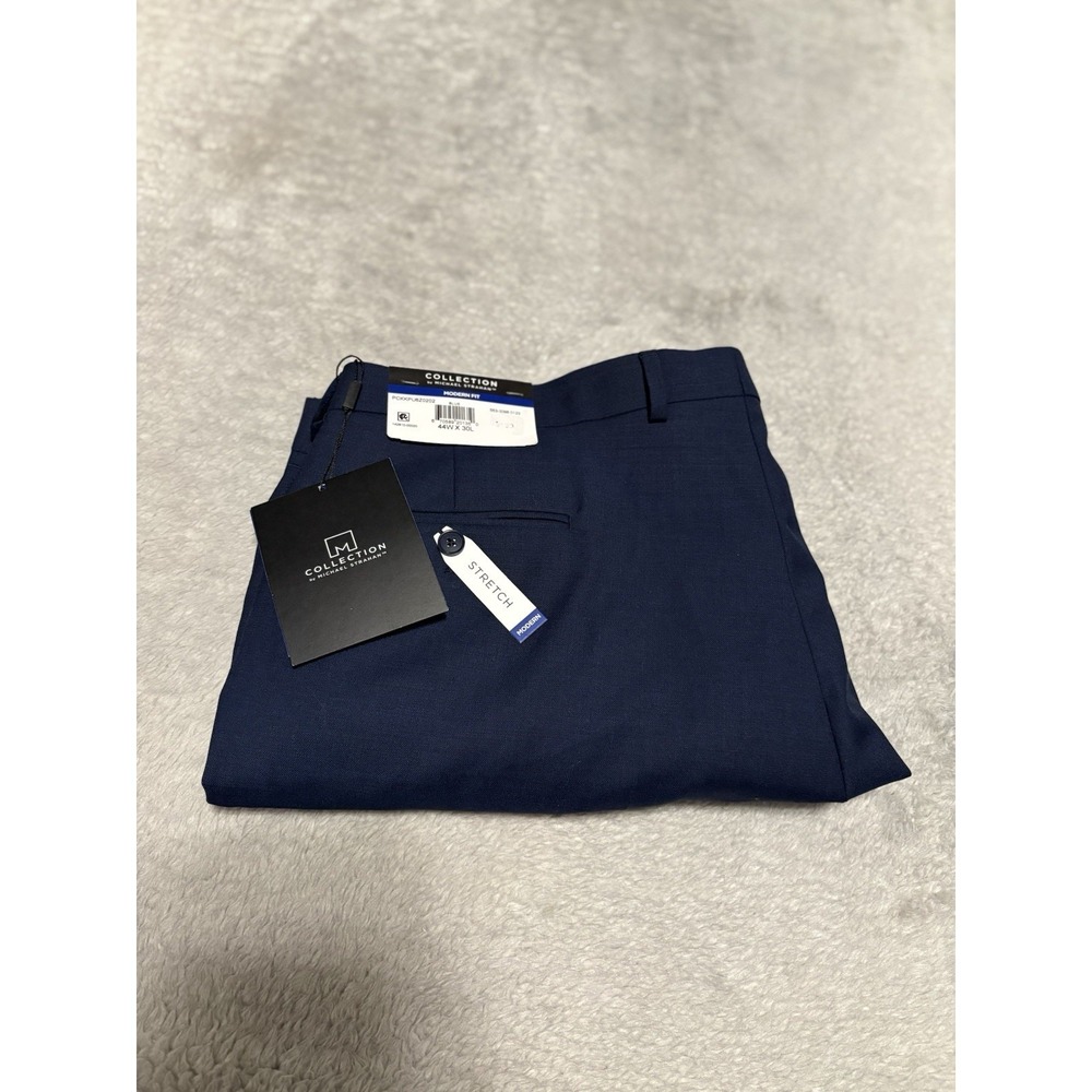 Collection by Michael Strahan Blue Stretch Dress Pants Men's 44x30 Wool Blend